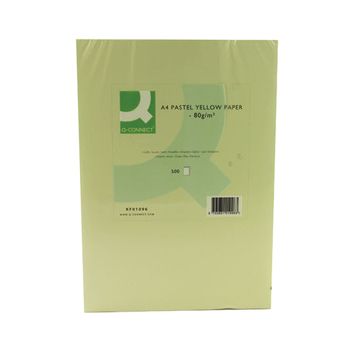 Q-Connect Yellow Coloured A4 Copier Paper 80gsm Ream (Pack of 500) KF01096