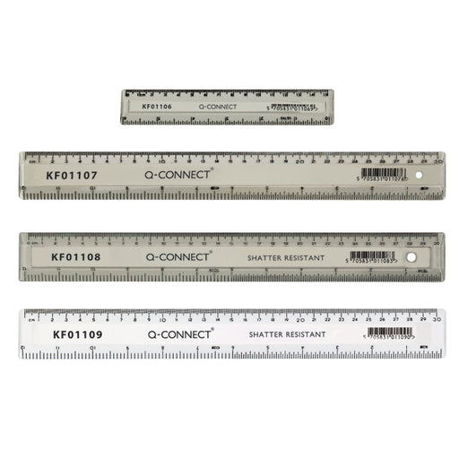 Q-Connect Clear 150mm/15cm/6inch Ruler KF01106