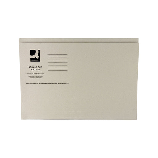 Q-Connect Square Cut Folder Mediumweight 250gsm Foolscap Buff (Pack of 100) KF01190