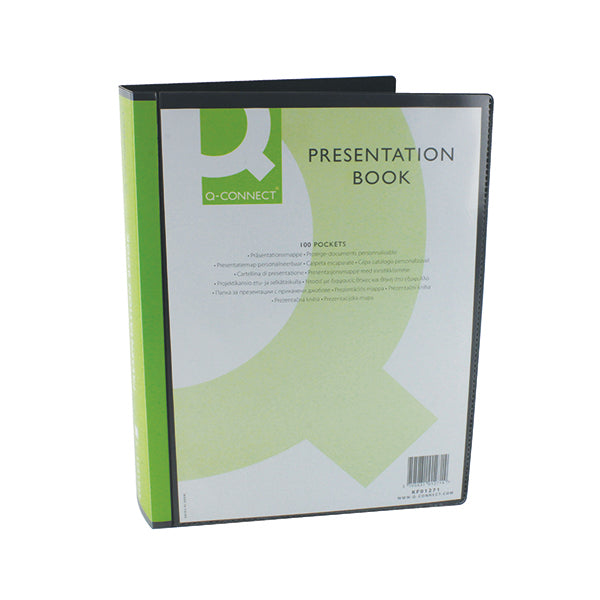 Q-Connect Presentation Display Book 100 Pocket A4 Black KF01271