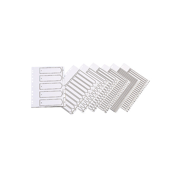 Q-Connect 20-Part A-Z Index Multi-punched Polypropylene White A4 KF01351