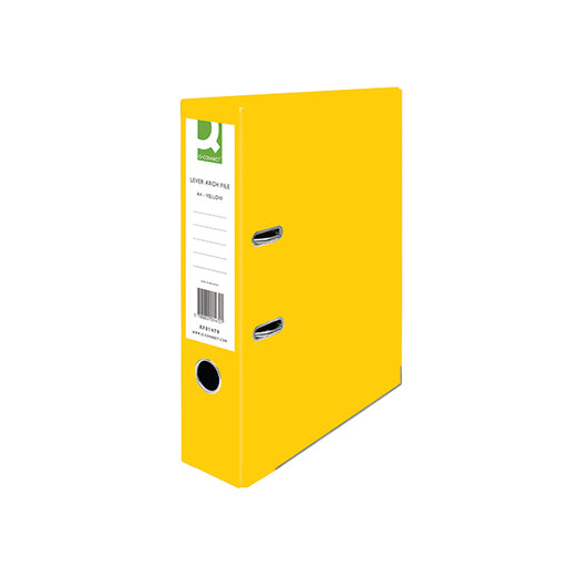 Q-Connect Lever Arch File Paperbacked A4 Yellow (Pack of 10) KF01470