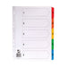 Q-Connect 1-5 Index Multi-punched Reinforced Board Multi-Colour Numbered Tabs A4 White KF01518