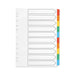 Q-Connect 10-Part Index Multi-punched Reinforced Board Multi-Colour Blank Tabs A4 White KF01526