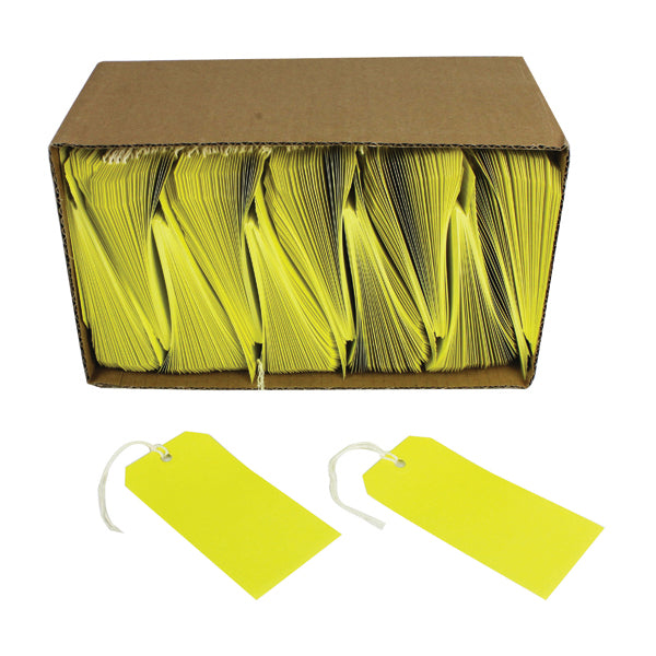 Strung Tags 120x60mm Yellow (Pack of 1000) KF01626