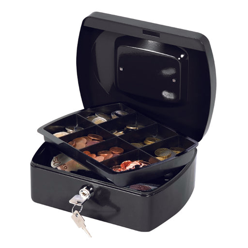 Q-Connect Cash Box 8 Inch Black KF02602