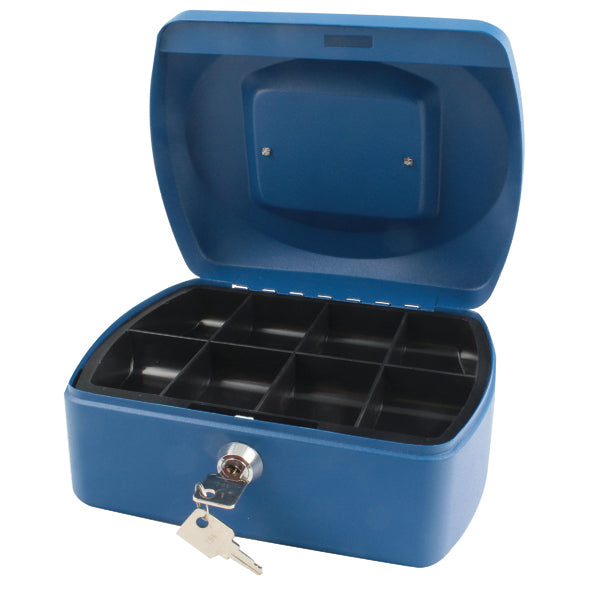 Q-Connect Cash Box 8 Inch Blue KF02623