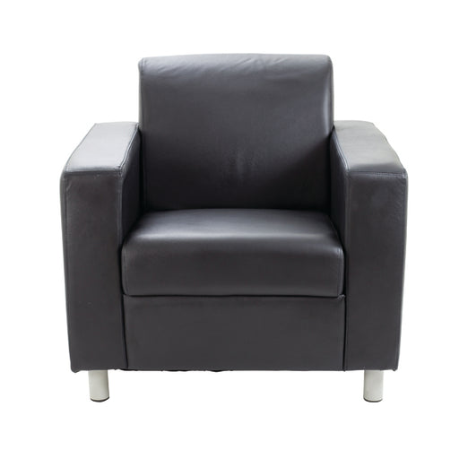 Avior Executive Reception Armchair 850x790x810mm Leather Faced Black KF03529