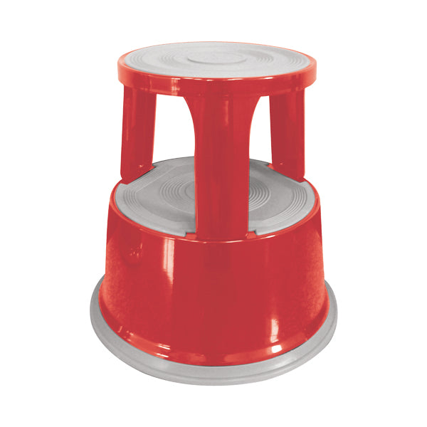 Q-Connect Red Metal Step Stool KF04843