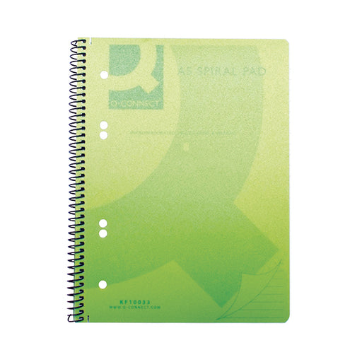 Q-Connect Spiral Bound Polypropylene Notebook 160 Pages A5 Green (Pack of 5) KF10033