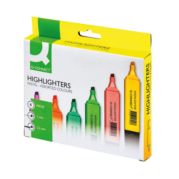 Q-Connect Pastel Highlighters (Pack of 6) 9608200000