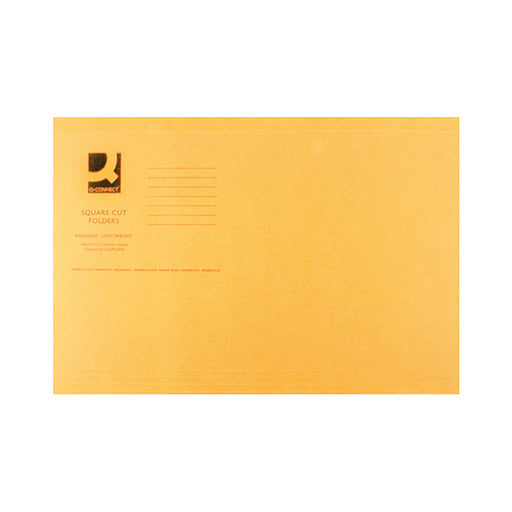 Q-Connect Square Cut Folder Lightweight 180gsm Foolscap Orange (Pack of 100) KF26030