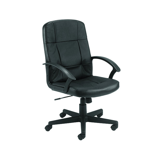 Jemini Thames High Back Executive Chair 620x700x1020-1115mm Leather Look Black KF50189