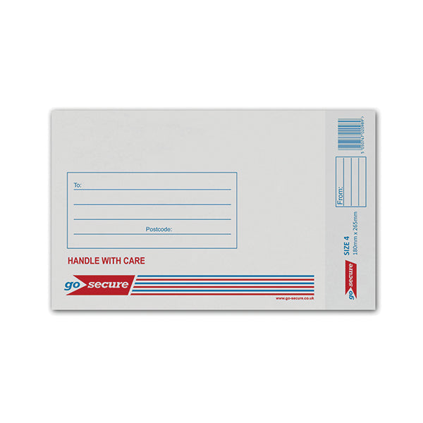 GoSecure Bubble Envelope Size 4 170x245mm White (Pack of 100) KF71449