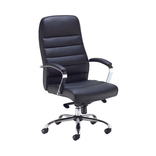 Jemini Ares High Back Executive Chair 690x690x1145-1200mm Leather Look Black KF71521