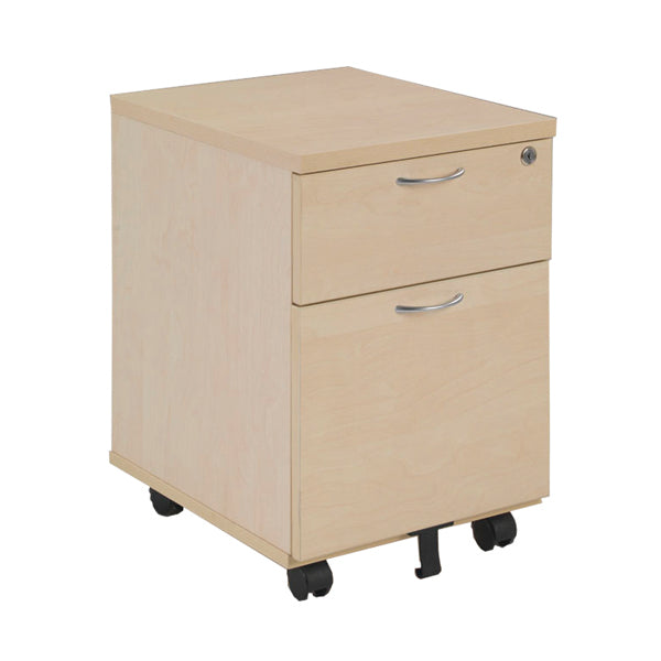 Jemini 2 Drawer Mobile Pedestal 404x500x595mm Maple KF72083