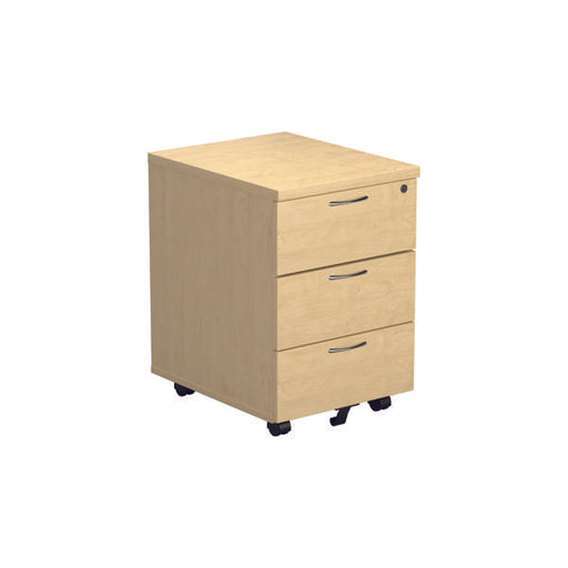 Jemini 3 Drawer Mobile Pedestal 400x500x595mm Maple KF72086