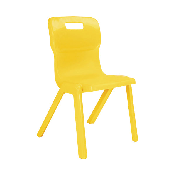 Titan One Piece Classroom Chair 435x384x600mm Yellow KF72163