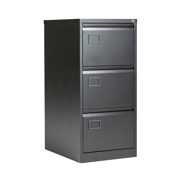 Jemini 3 Drawer Filing Cabinet 470x622x1016mm Black KF72586