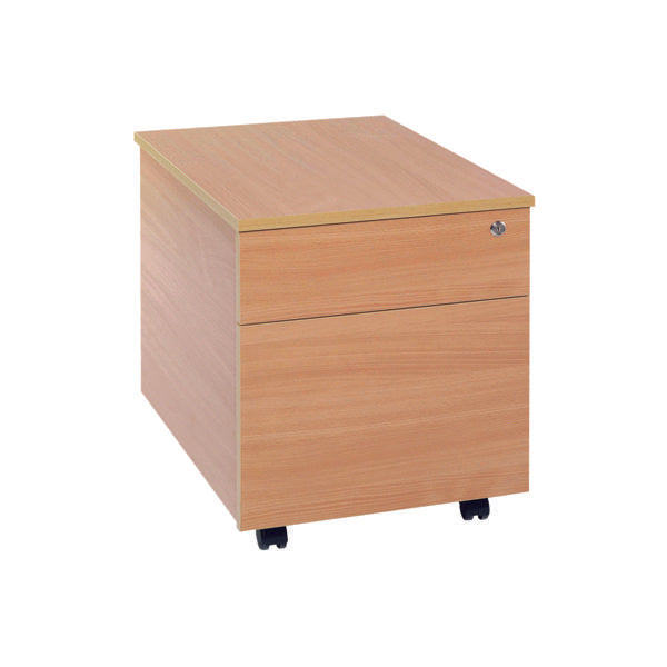 Serrion 2 Drawer Mobile Pedestal 400x500x500mm Bavarian Beech KF73516