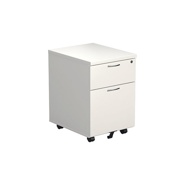 Jemini 2 Drawer Mobile Pedestal 404x500x595mm White KF74147