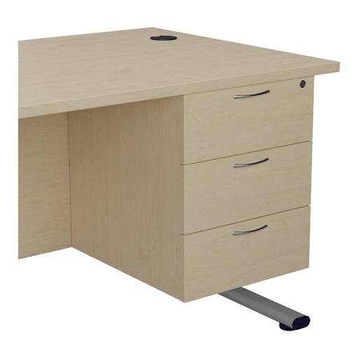 Jemini 3 Drawer Fixed Pedestal 400x655x495mm Maple KF74420