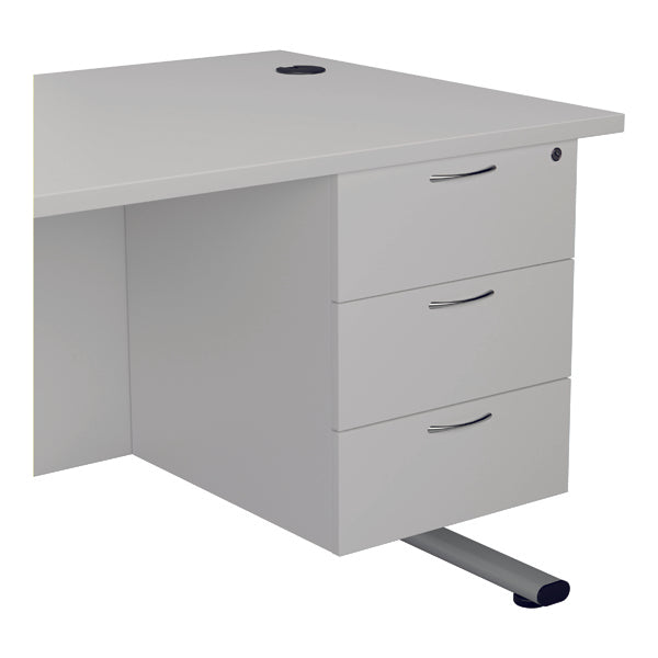 Jemini 3 Drawer Fixed Pedestal 400x655x495mm White KF74422