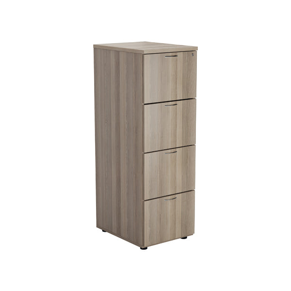 Jemini 4 Drawer Filing Cabinet 464x600x1365mm Grey Oak KF78955