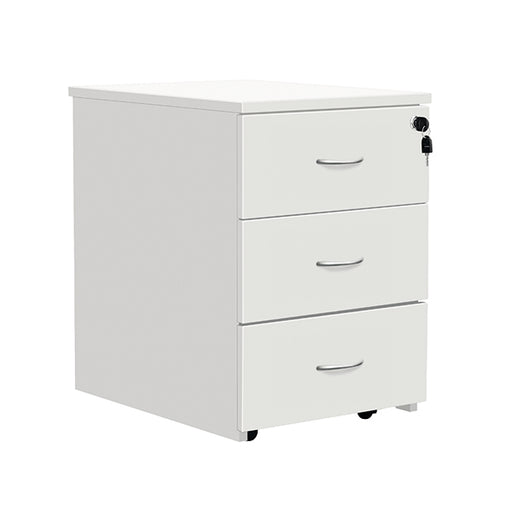 Serrion Eco 18 3 Drawer Mobile Pedestal 434x580x525mm White KF79826