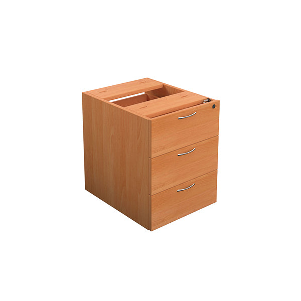 Jemini 3 Drawer Fixed Pedestal 400x500x495mm Beech KF79866