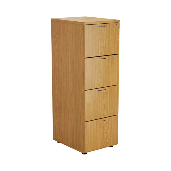 First 4 Drawer Filing Cabinet 464x600x1365mm Nova Oak KF79918