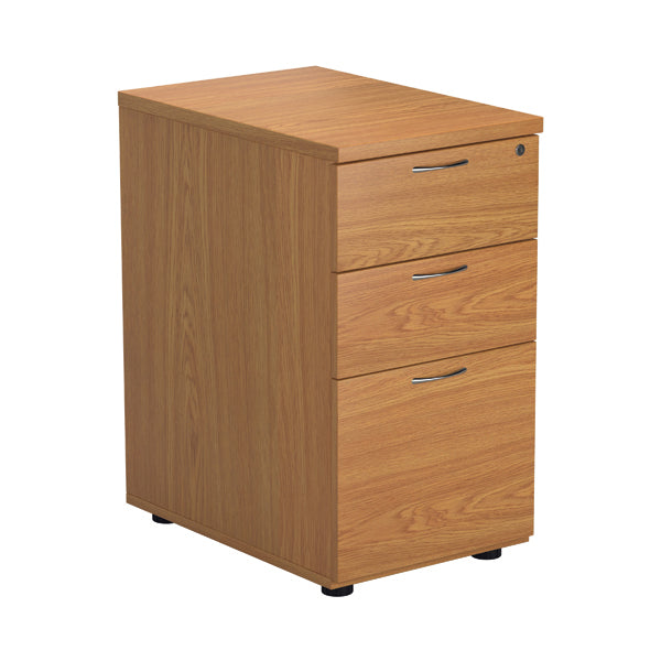 First 3 Drawer Desk High Pedestal 404x800x730mm Deep Nova Oak KF79931