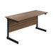 Jemini Rectangular Single Upright Cantilever Desk 1200x600x730mm Dark Walnut/Black KF803874