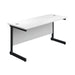 Jemini Rectangular Single Upright Cantilever Desk 1200x600x730mm White/Black KF803911