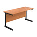 Jemini Rectangular Single Upright Cantilever Desk 1400x600x730mm Beech/Black KF803997