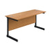 Jemini Rectangular Single Upright Cantilever Desk 1400x600x730mm Nova Oak/Black KF810674