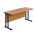 Jemini Rectangular Double Upright Cantilever Desk 1400x600x730mm Nova Oak/Black KF810704