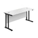 Jemini Rectangular Double Upright Cantilever Desk 1400x600x730mm White/Black KF810803