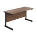 Jemini Rectangular Single Upright Cantilever Desk 1600x600x730mm Dark Walnut/Black KF810810