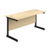 Jemini Rectangular Single Upright Cantilever Desk 1600x600x730mm Maple/Black KF810834