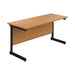 Jemini Rectangular Single Upright Cantilever Desk 1600x600x730mm Nova Oak/Black KF810841