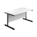 Jemini Rectangular Single Upright Cantilever Desk 1600x800x730mm White/Black KF810927