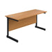 Jemini Rectangular Single Upright Cantilever Desk 1800x600x730mm Nova Oak/Black KF815143