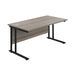 Jemini Rectangular Double Upright Cantilever Desk 1400x800x730mm Grey Oak/Black KF819066