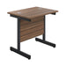 Jemini Rectangular Double Upright Cantilever Desk 800x600x730mm Dark Walnut/Black KF819493