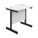 Jemini Rectangular Double Upright Cantilever Desk 800x600x730mm White/Black KF819531