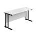 Jemini Rectangular Double Upright Cantilever Desk 1600x600mm White/Black KF820123