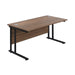 Jemini Rectangular Double Upright Cantilever Desk 1800x800x730mm Dark Walnut/Black KF820260