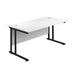 Jemini Rectangular Double Upright Cantilever Desk 1800x800x730mm White/Black KF820307