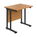 Jemini Rectangular Double Upright Cantilever Desk 800x600x730mm Nova Oak/Black KF820352